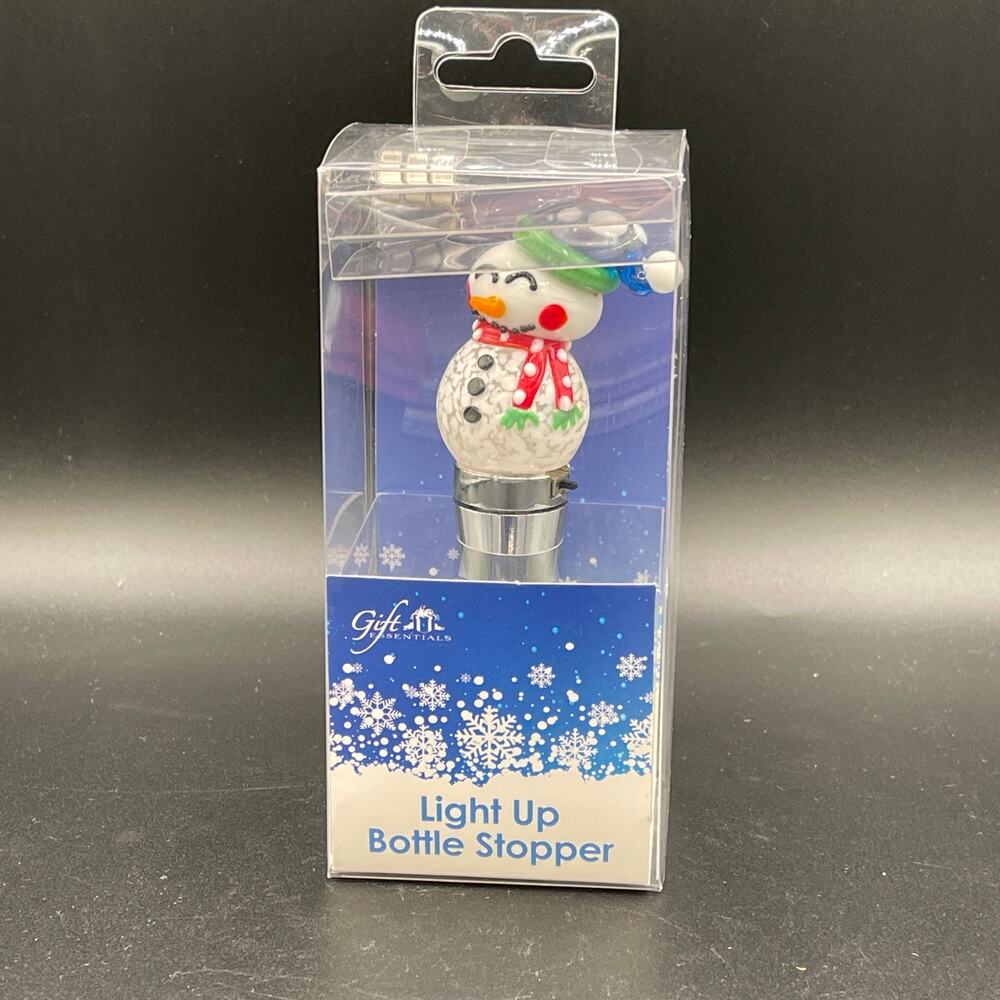 Gift Essentials LIGHT-UP Christmas Snowman Wine Bottle Stopper
